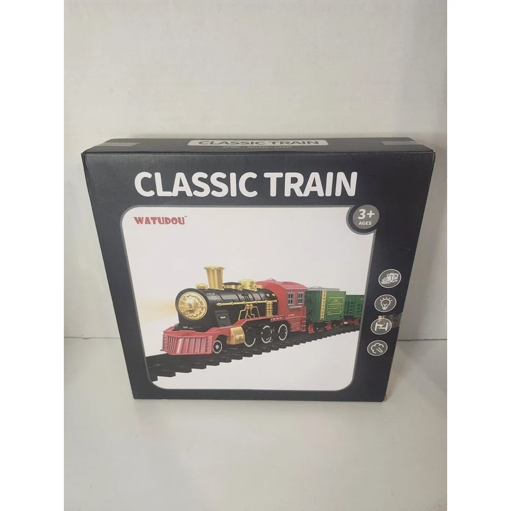 Watudou BJ2505B Black Red ‎HO Scale Classic Train Toy Set For Ages 3+